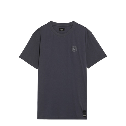 Slim-fit blue cotton T-shirt - Image 1