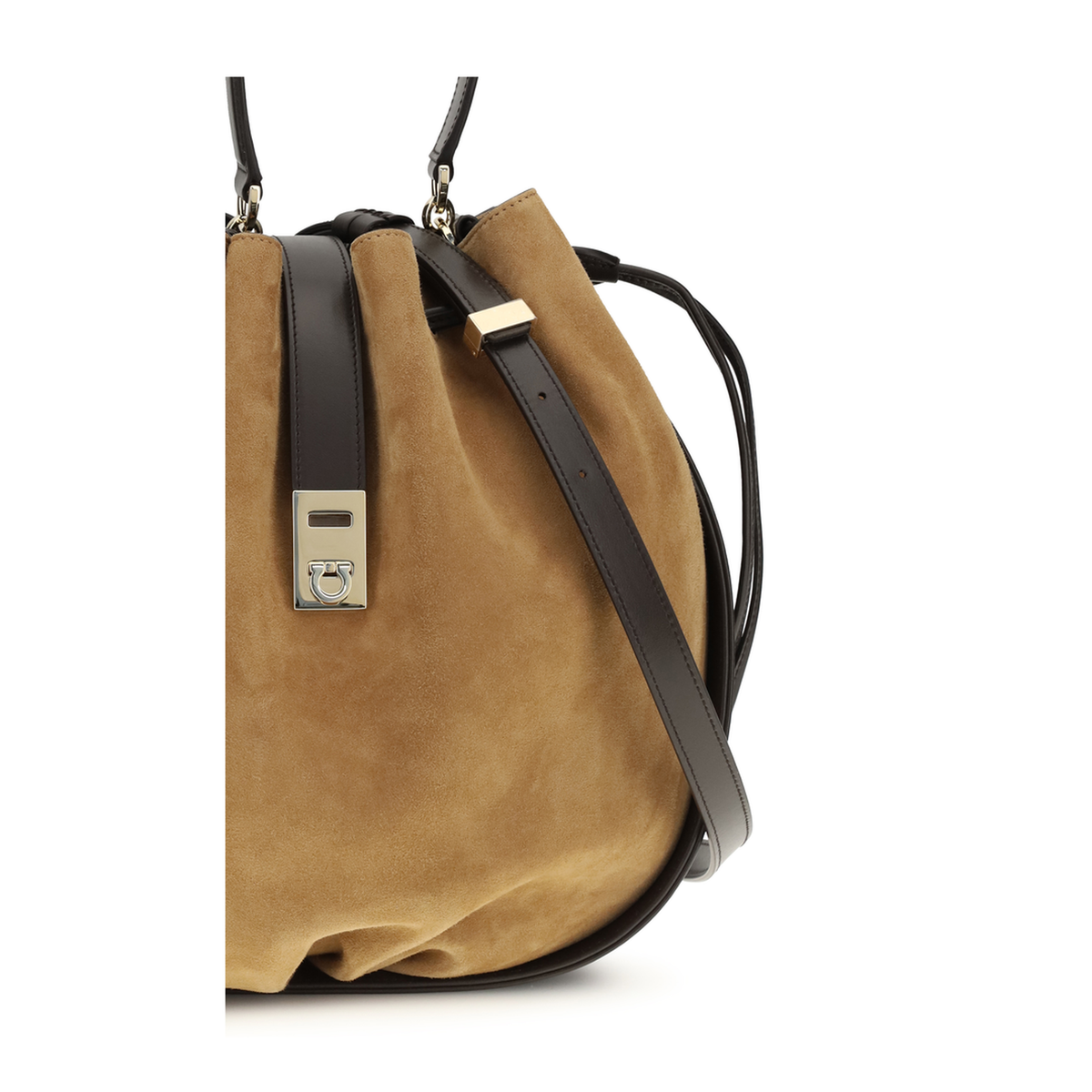 Hug One Size Calf Leather Bucket Bag - Natural - Image 4