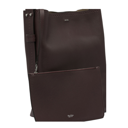 Archetipo Calf Leather Bucket Bag - Bordeaux - Image 3