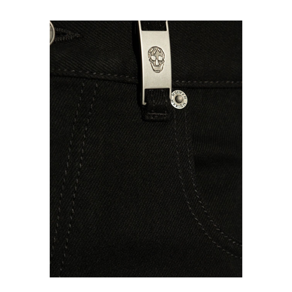 Black Straight Leg Denim Jeans - Image 3