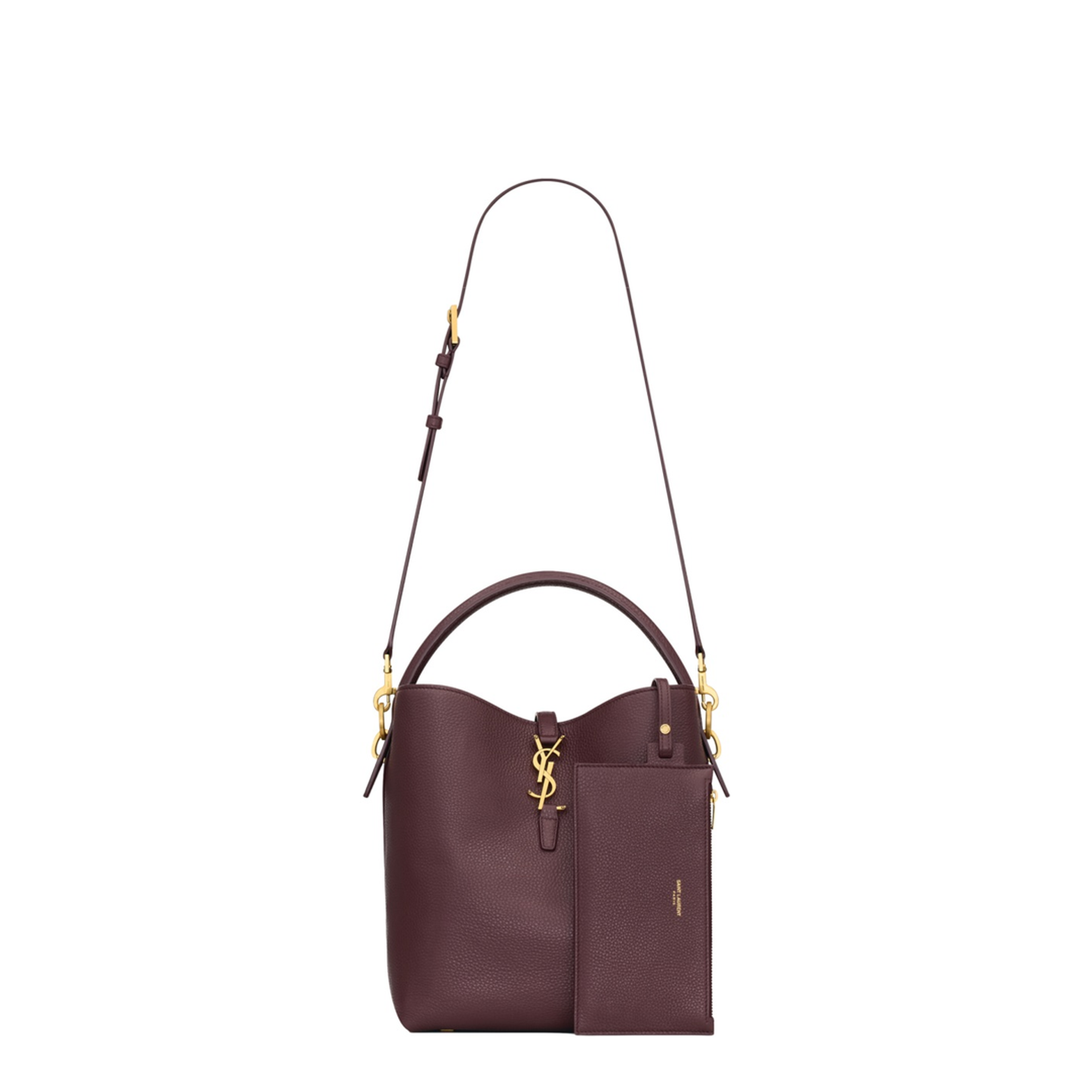 LE 37 Calf Leather Bucket Bag - Bordeaux - Image 4