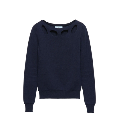 Cotton Boat Neck Sweater - Image 1