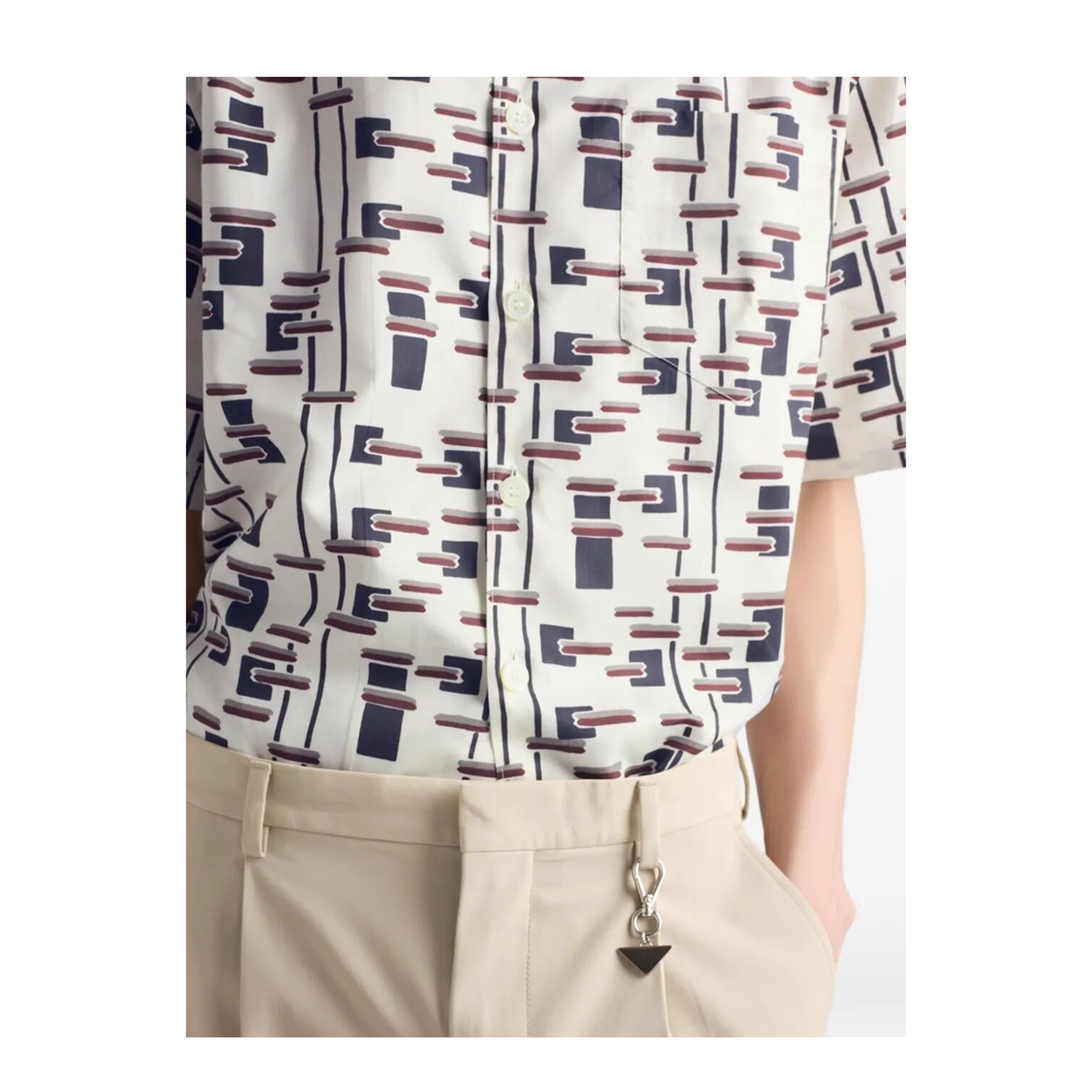 Printed Cotton Blend Bowling Shirt - Image 5