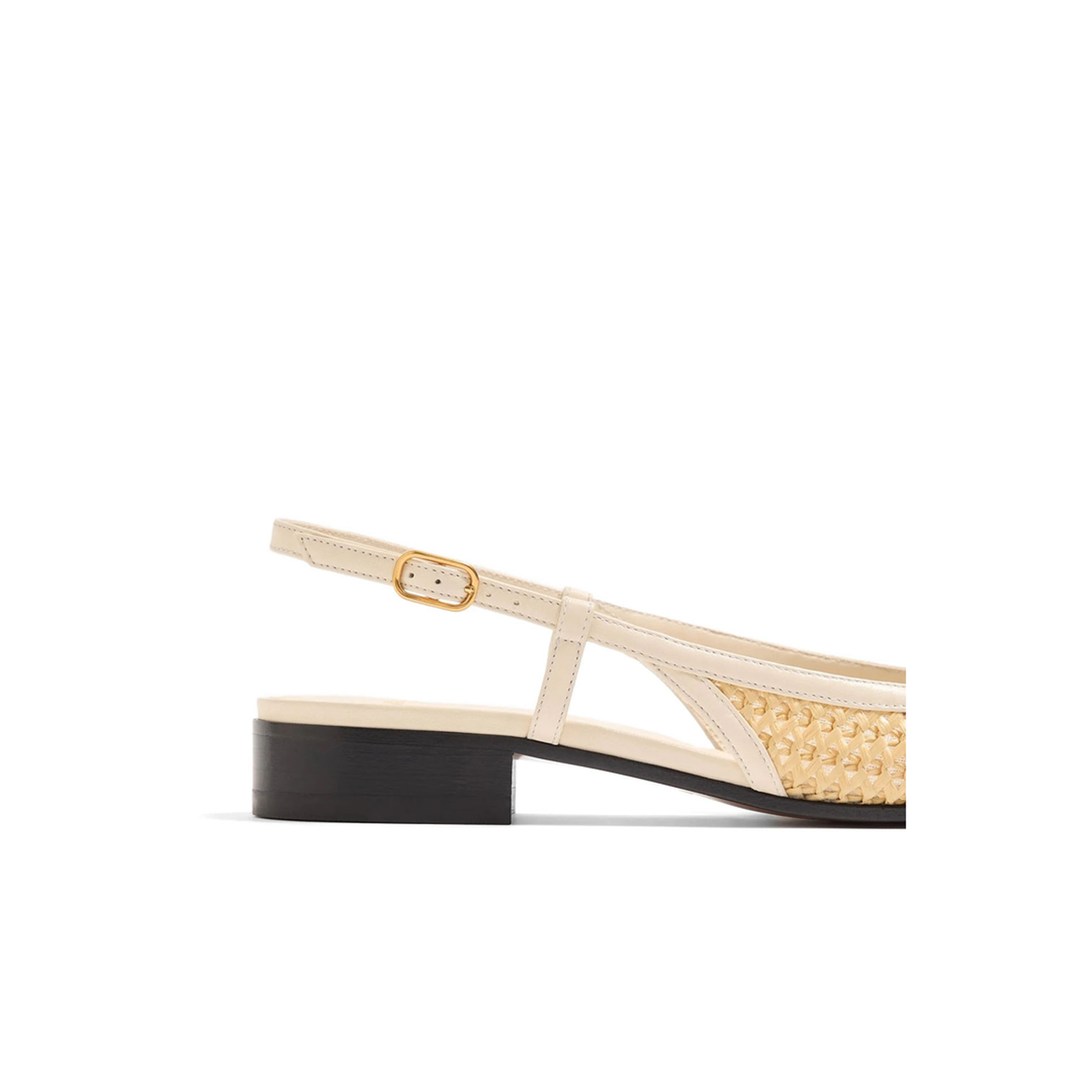 Leather and Raffia Slingback Ballerinas - Image 5