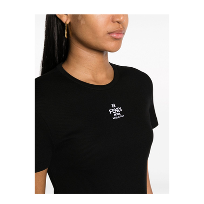Black Cotton Top with Logo - Image 3