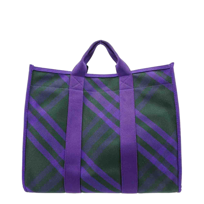 Canvas Shoulder Bag Check Motif - Image 3
