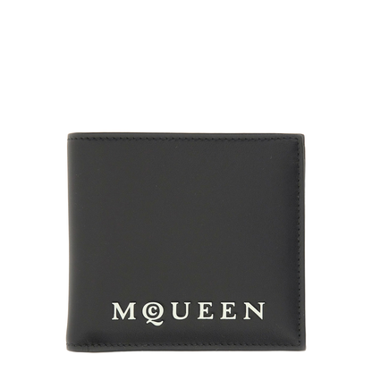 Alexander McQueen McQueen Bifold Wallet With Logo In Black Calfskin - Image 1