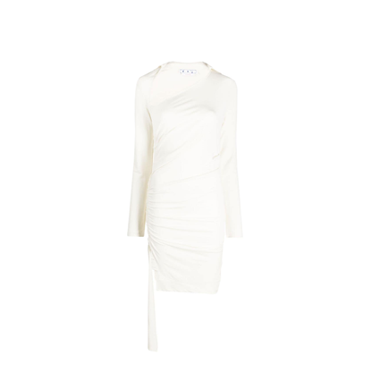 Asymmetric Ruched Minidress - Image 1