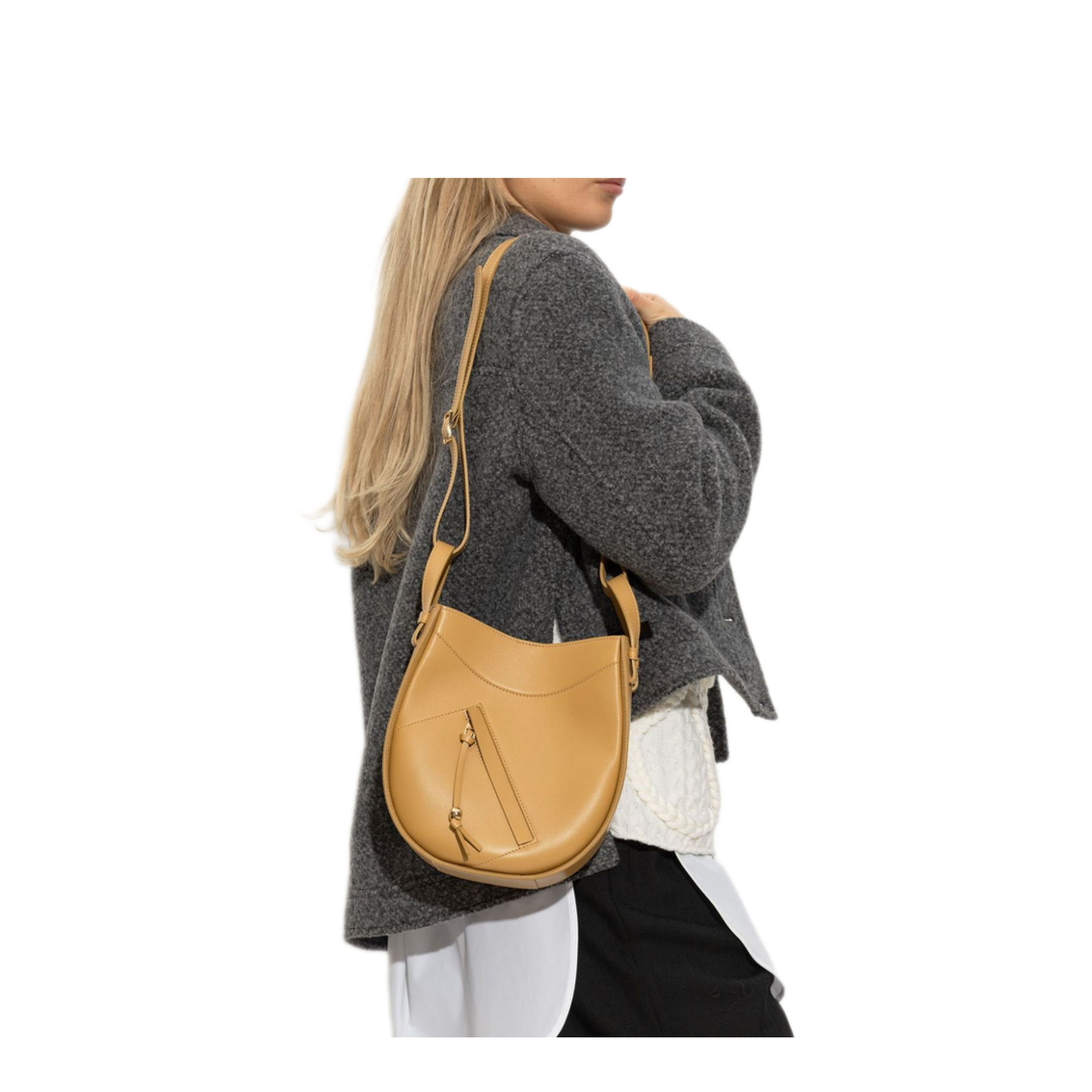 Hammock Slice Bag in Shiny Calfskin - Image 8