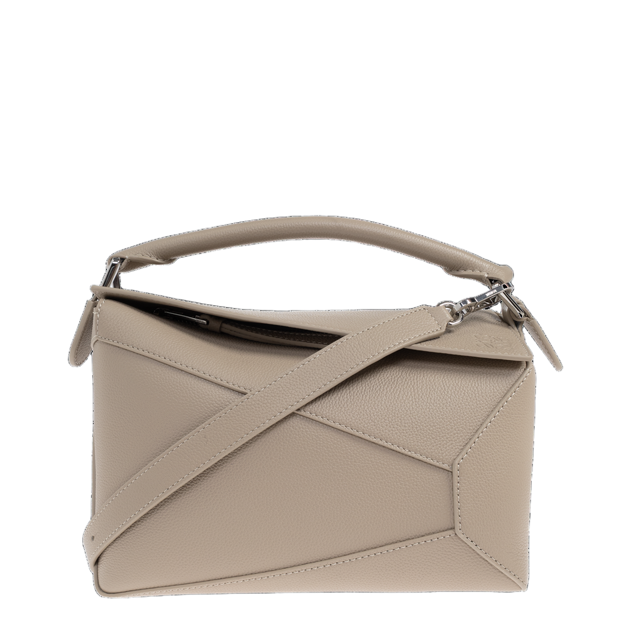 Puzzle Edge Small Calfskin Shoulder Bag - Clay - Image 1