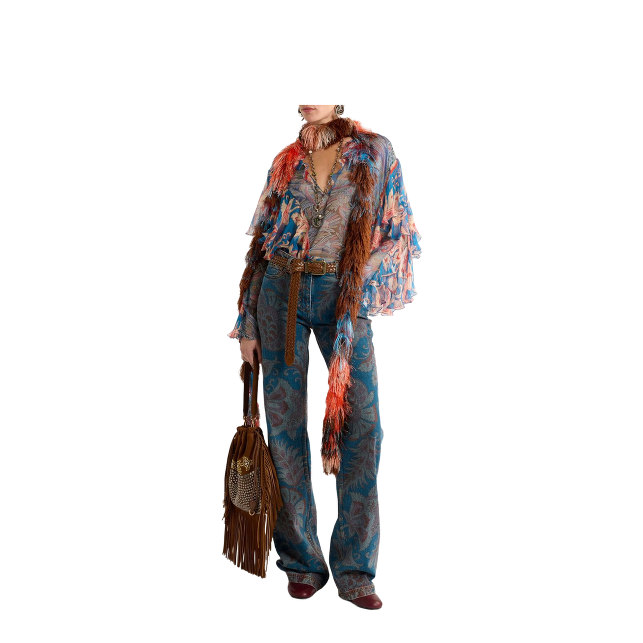 Floral Print Ruffles Chiffon Blouse - Image 2