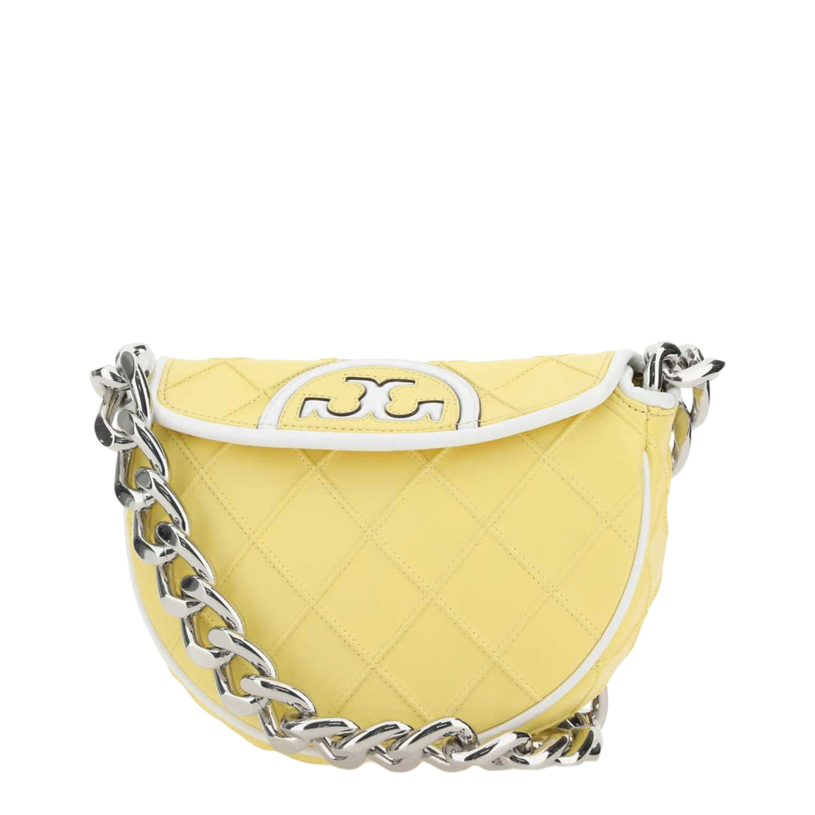 Quilted Leather Bag with Chain and Logo - Image 2