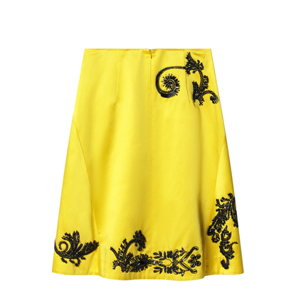 Yellow Skirt With Black Sequin Embroidery - Image 2