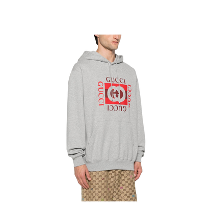 Printed Cotton Jersey Sweatshirt in Grey Mélange - Image 2