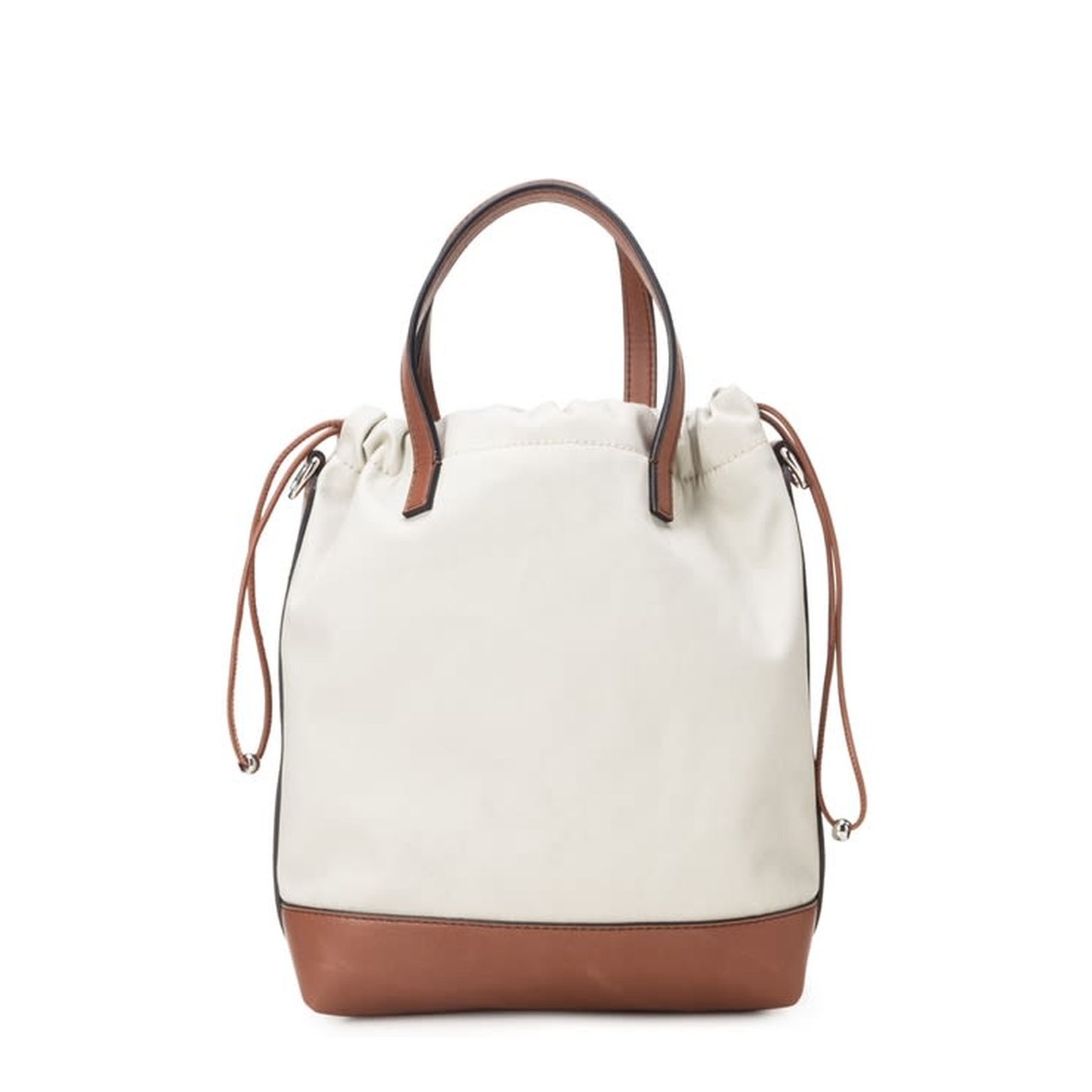 Cotton Bucket Bag Beige Brown - Image 2
