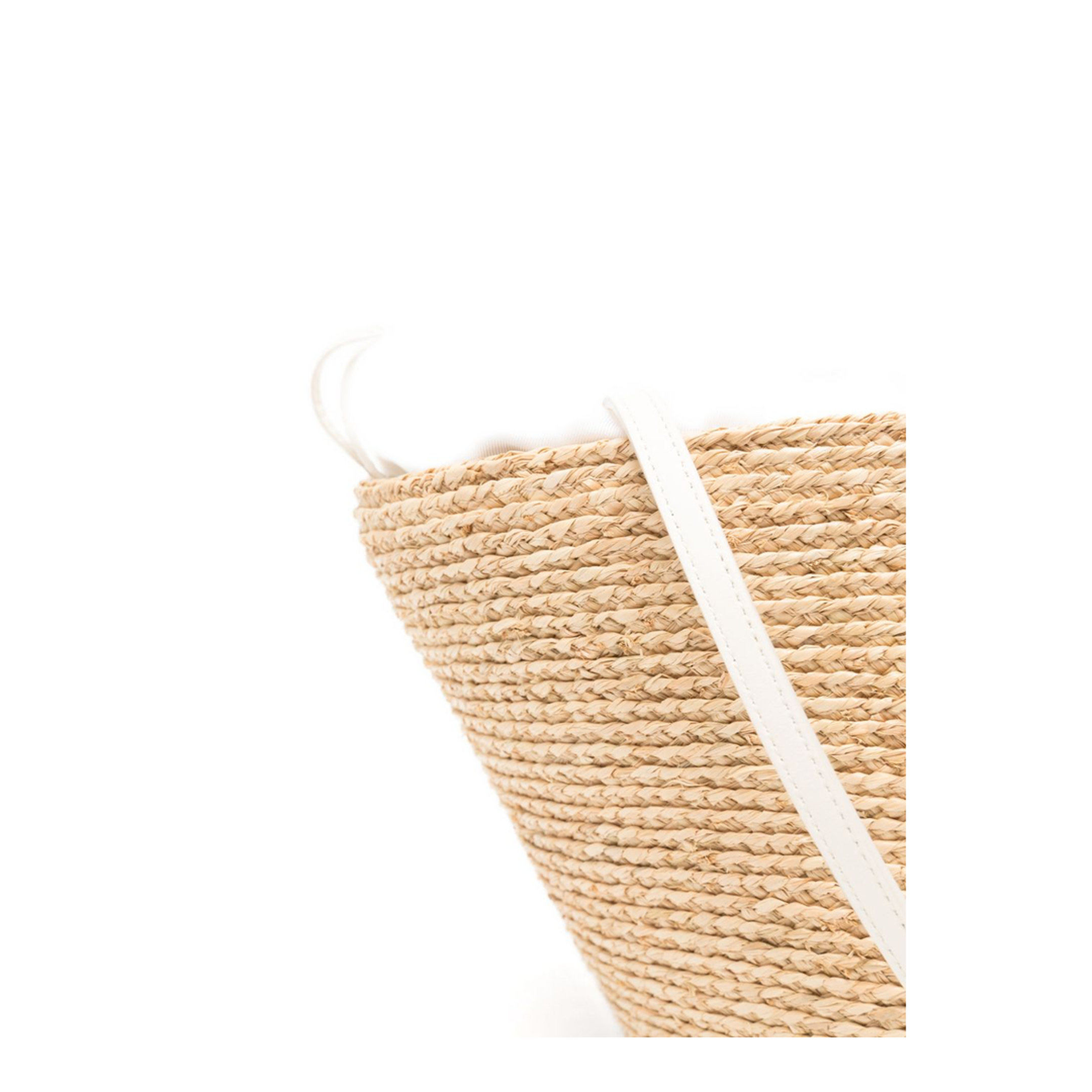Viv' Skate Raffia Shopping Bag - Natural / White - Image 2