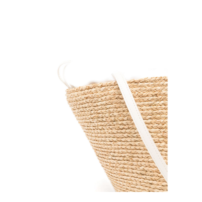 Viv' Skate Raffia Shopping Bag - Natural / White - Image 2