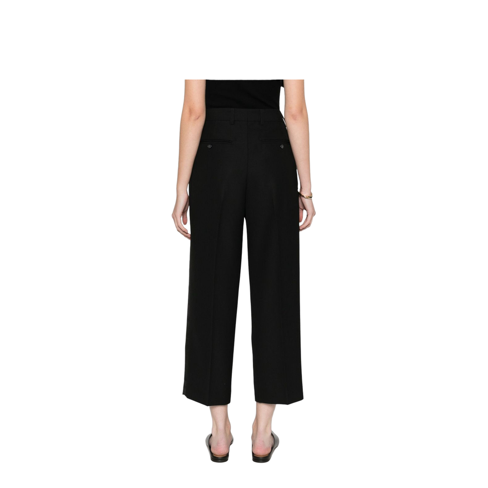 Wool Blend Pleated Trousers - Image 2