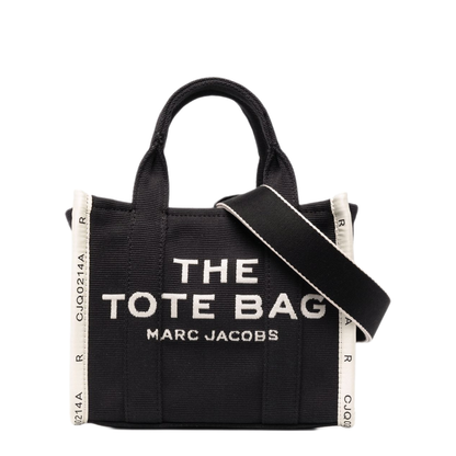 THE Small Woven Jacquard Tote - Black - Image 1