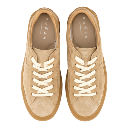 Beige Front Lace-Up Fastening Sneakers - Image 6