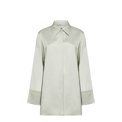 Women's Satin Shirt Green - Image 1