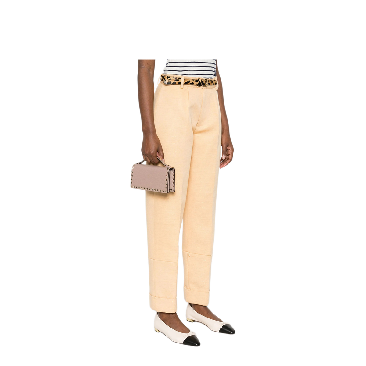 Rockstud Small Grainy Calfskin Shoulder Bag - Light Ivory - Image 2