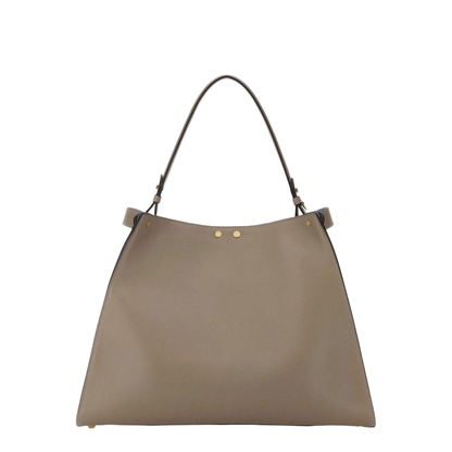 Way Large Leather Shoulder Bag - Grey - Image 2