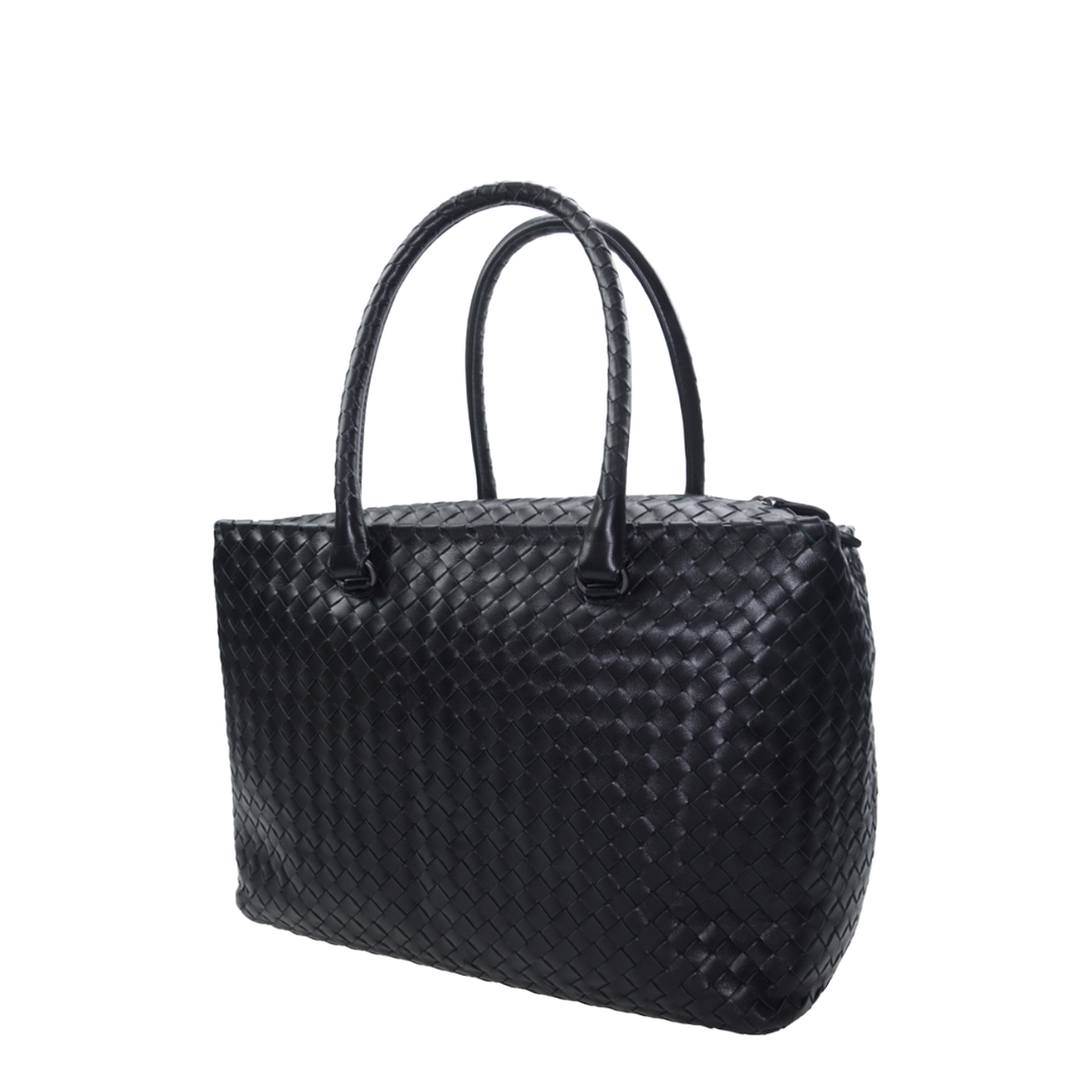 Intrecciato Small Leather Tote Bags - Black - Image 2