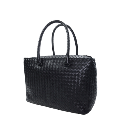Intrecciato Small Leather Tote Bags - Black - Image 2