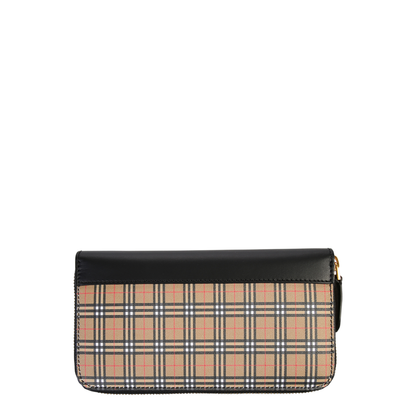 Check Leather Zip Wallet - Archive beige/briar brown - Image 2