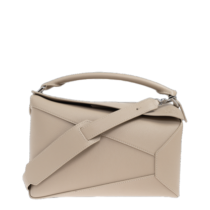 Puzzle Edge Medium Soft Grained Calfskin Shoulder Bag - Clay - Image 1