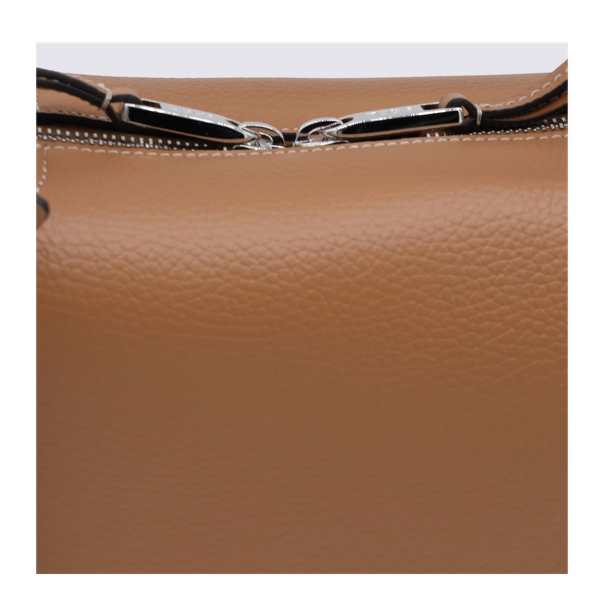 Leather Top Handle Bag - Brown - Image 8