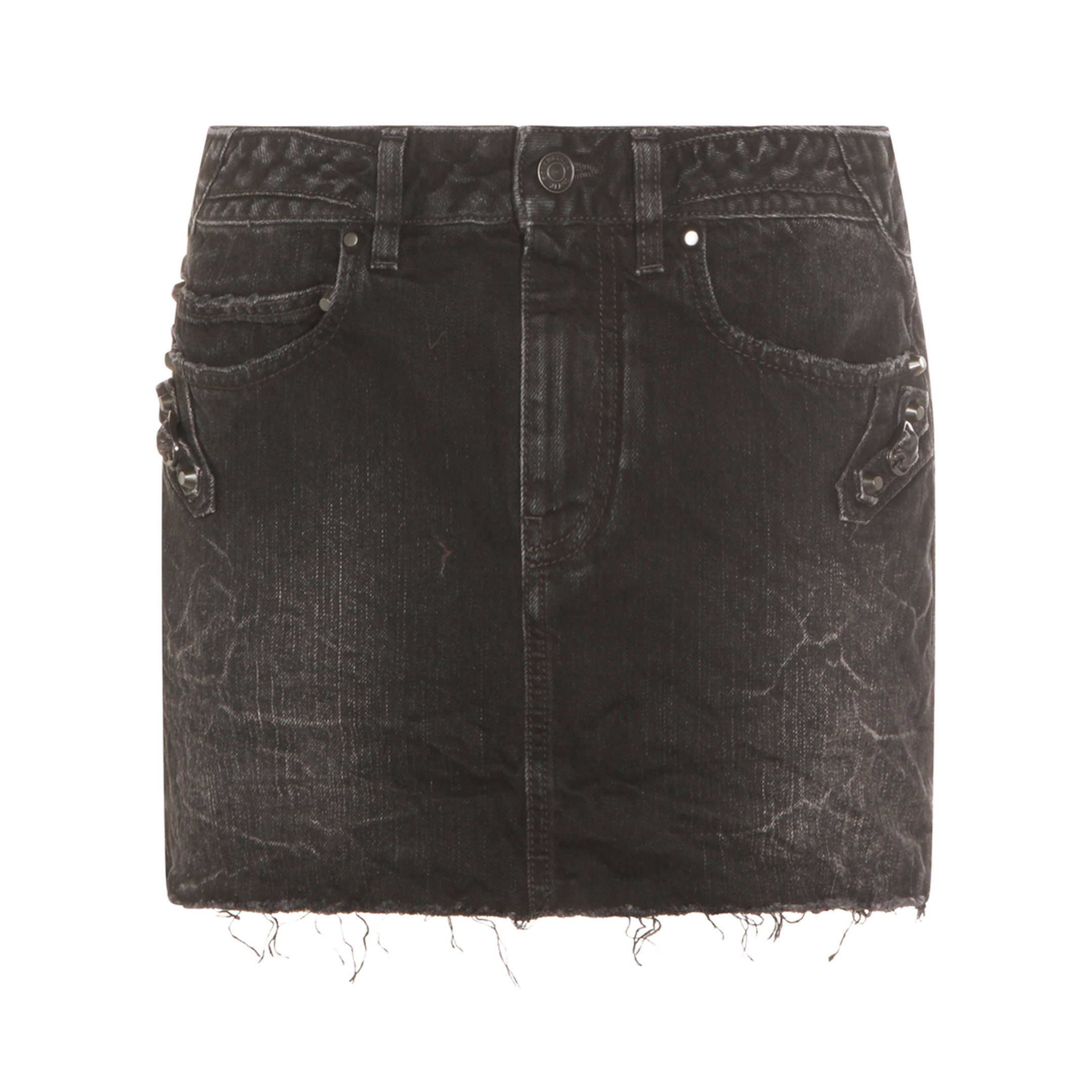 Black Denim City Mini Skirt - Image 1