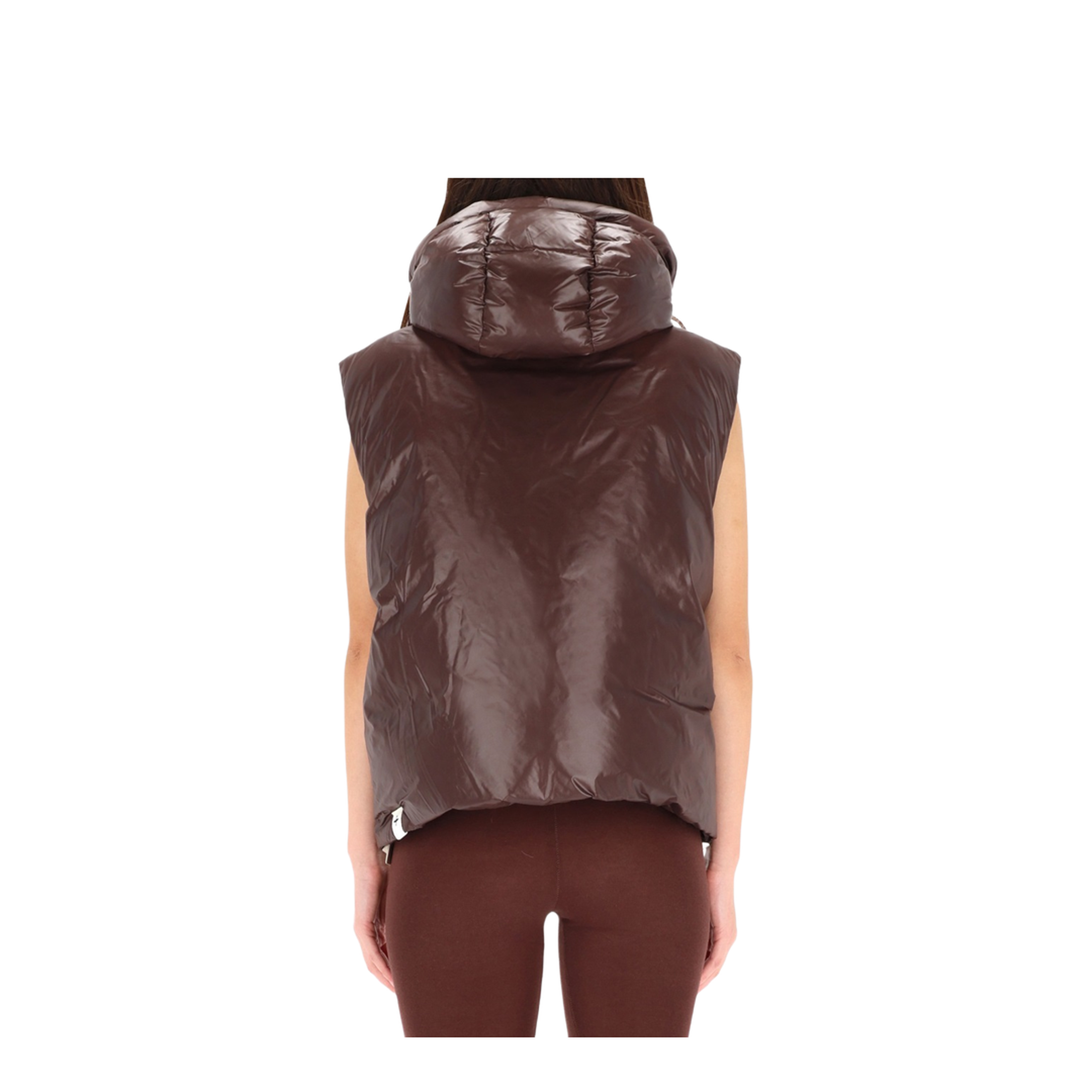 Chocolate Nylon Down Jacket - Image 3