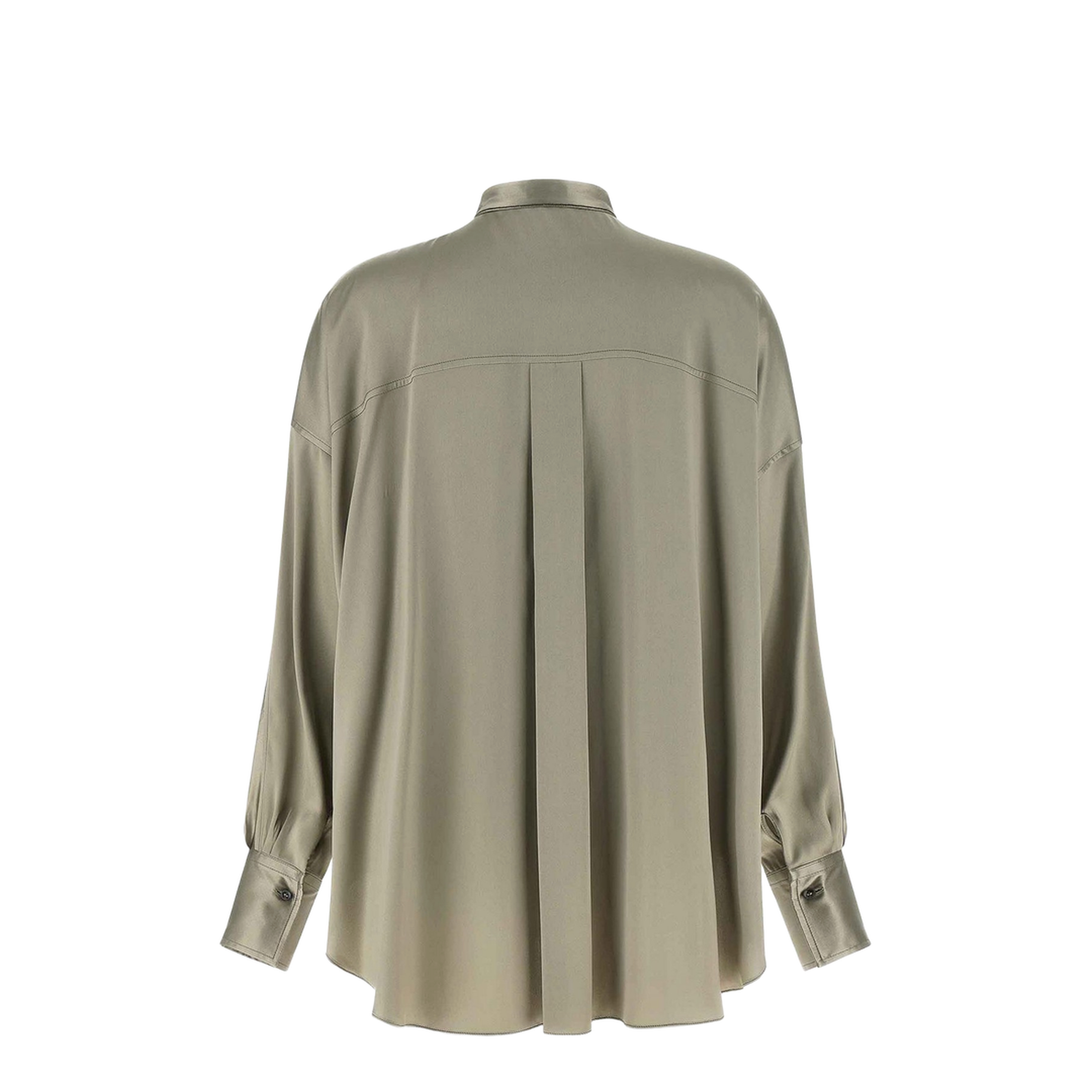 Monili Mandarin-Collar Shirt Green - Image 5