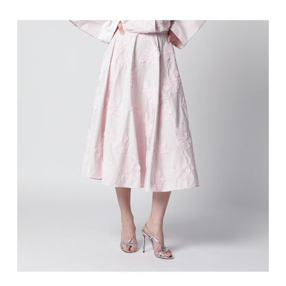 Orchid Pink Skirt With Floral Embroidery - Image 1