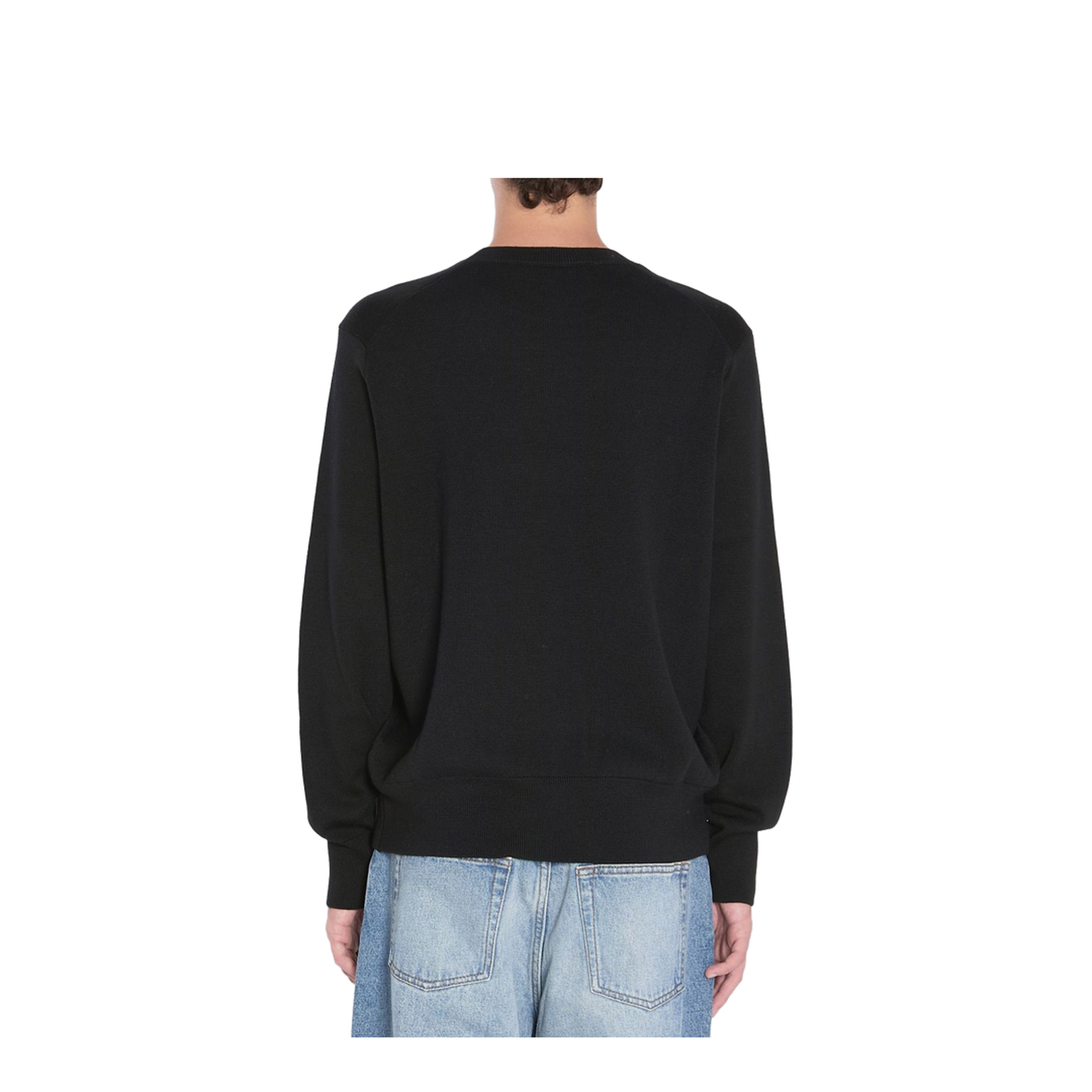 Black Wool Crewneck Sweater - Image 4