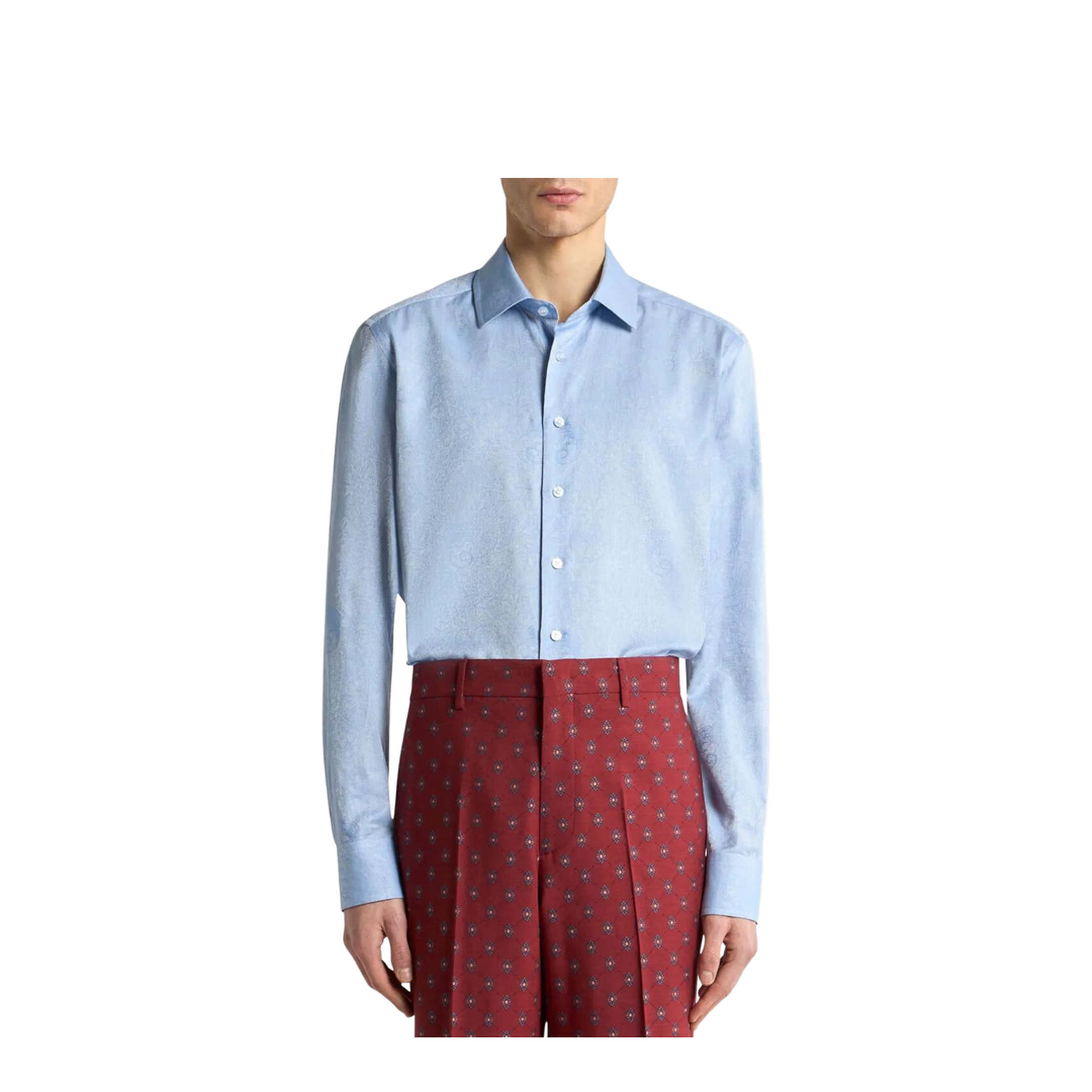 Cotton Jacquard Shirt with Gecko Motif - Image 2