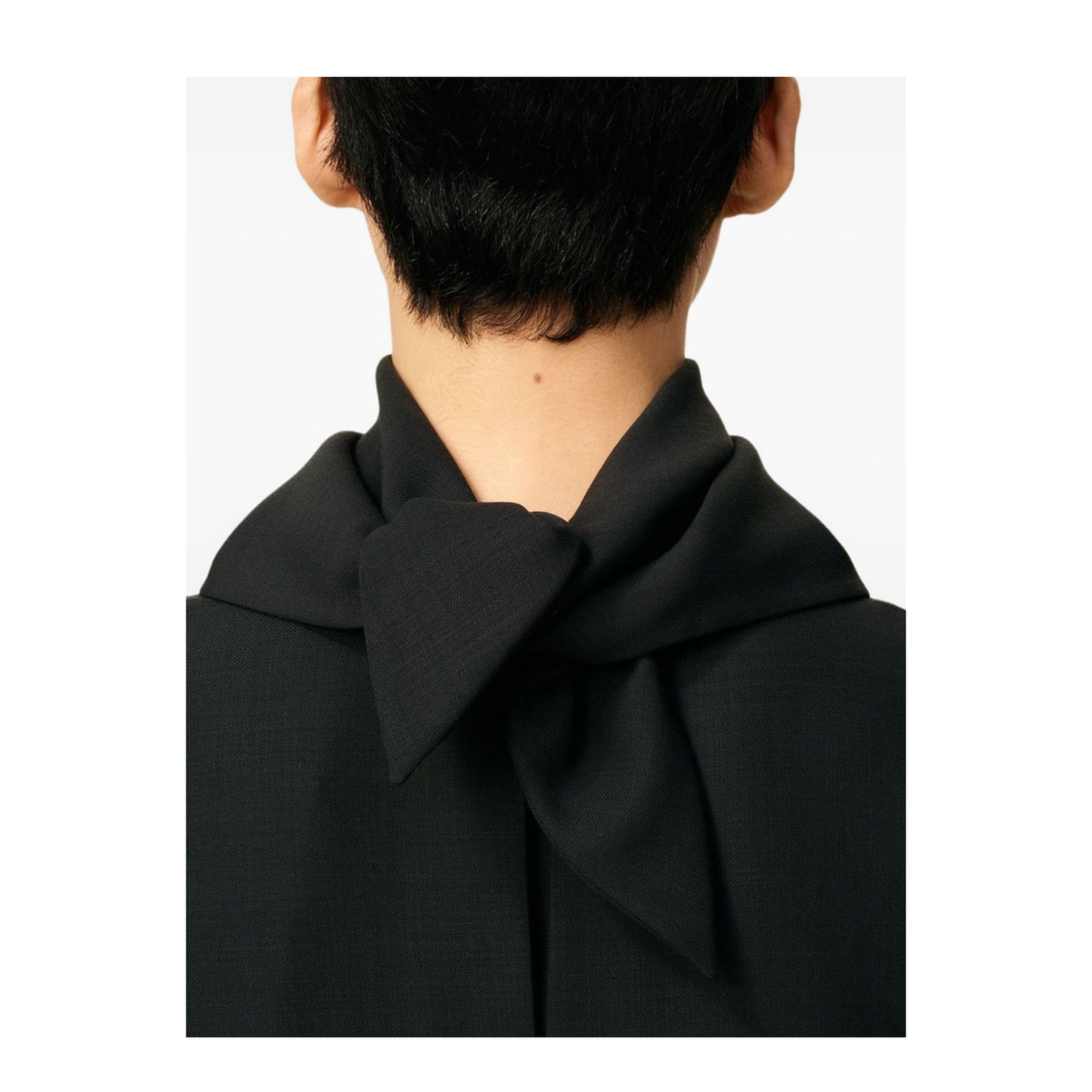 Black Wool Long Sleeves Bandana Blouse - Image 5