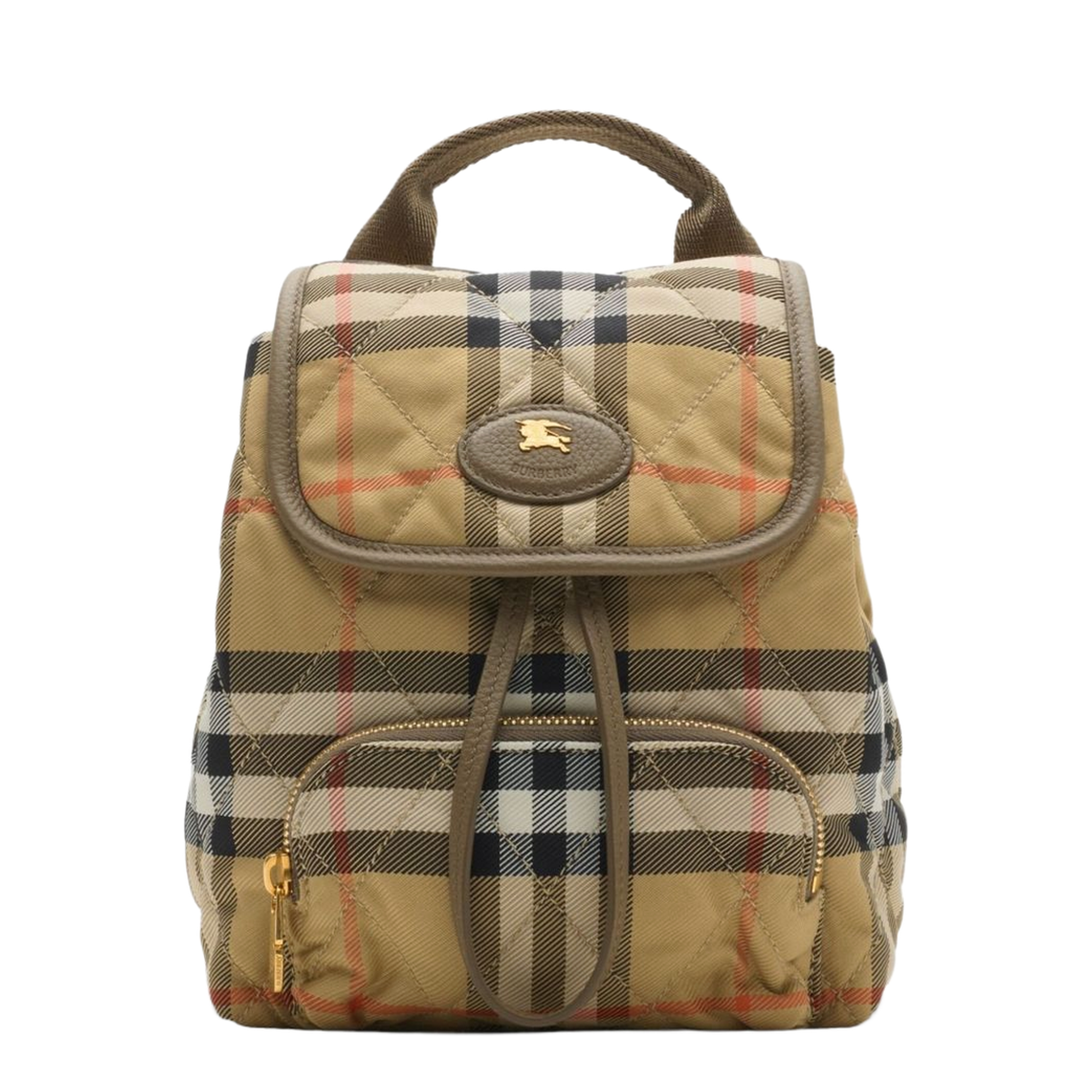 Horseshoe Mini Quilted Polyamide Backpack - Sand Beige - Image 1