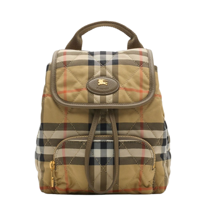 Horseshoe Mini Quilted Polyamide Backpack - Sand Beige - Image 1
