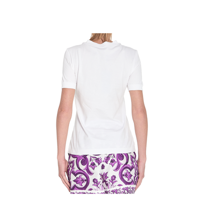 Short-sleeved Cotton T-Shirt in White - Image 4