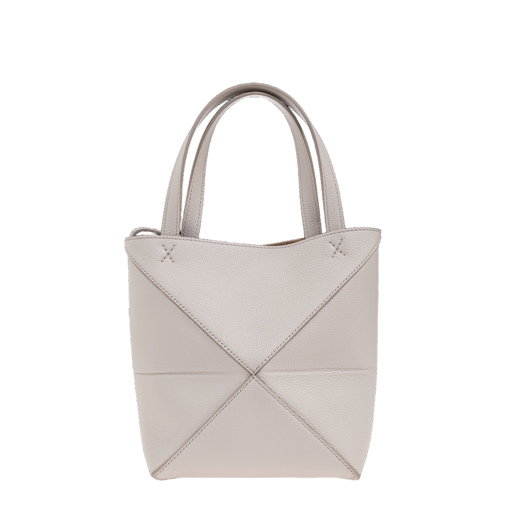 Puzzle Fold Mini Handbag Light Grey - Image 3