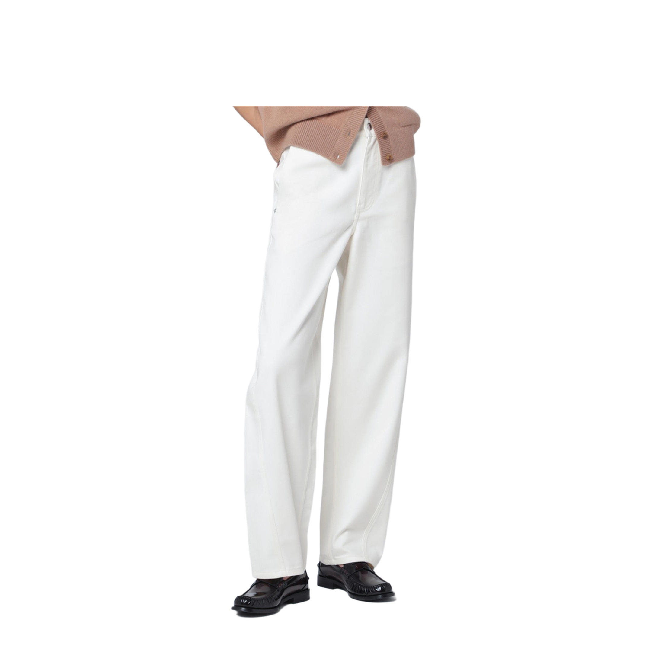 White Cotton Trousers - Image 1