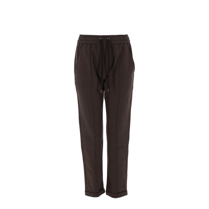 Cotton Drawstring Trousers - Brown - Image 1