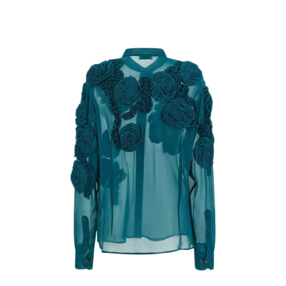 Embellished Shirt in Sheer Viscose - Image 2