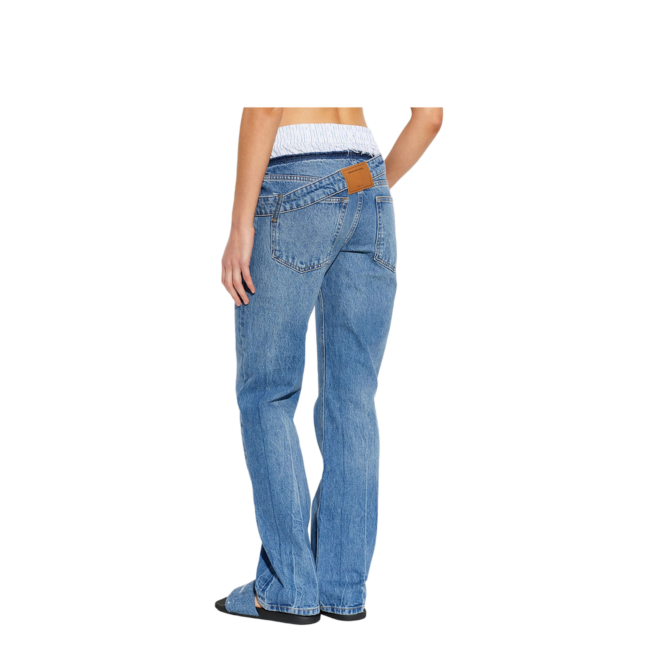 Boxer Detail and Drop Waistband Slim Fit Jeans - Image 3