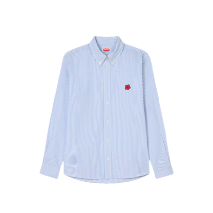 Boke Flower Embroidered Casual Shirt in Seersucker Cotton - Image 1