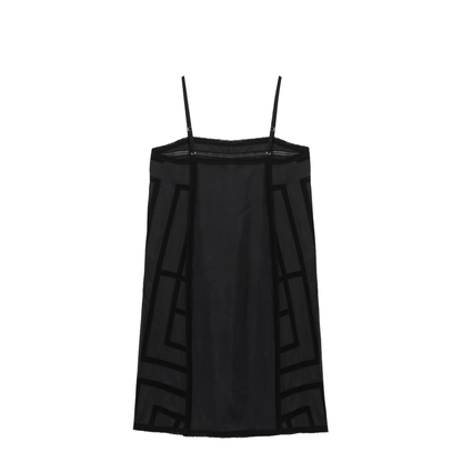 Monogram Midi Dress in Silk with Embroidered Trim - Image 2