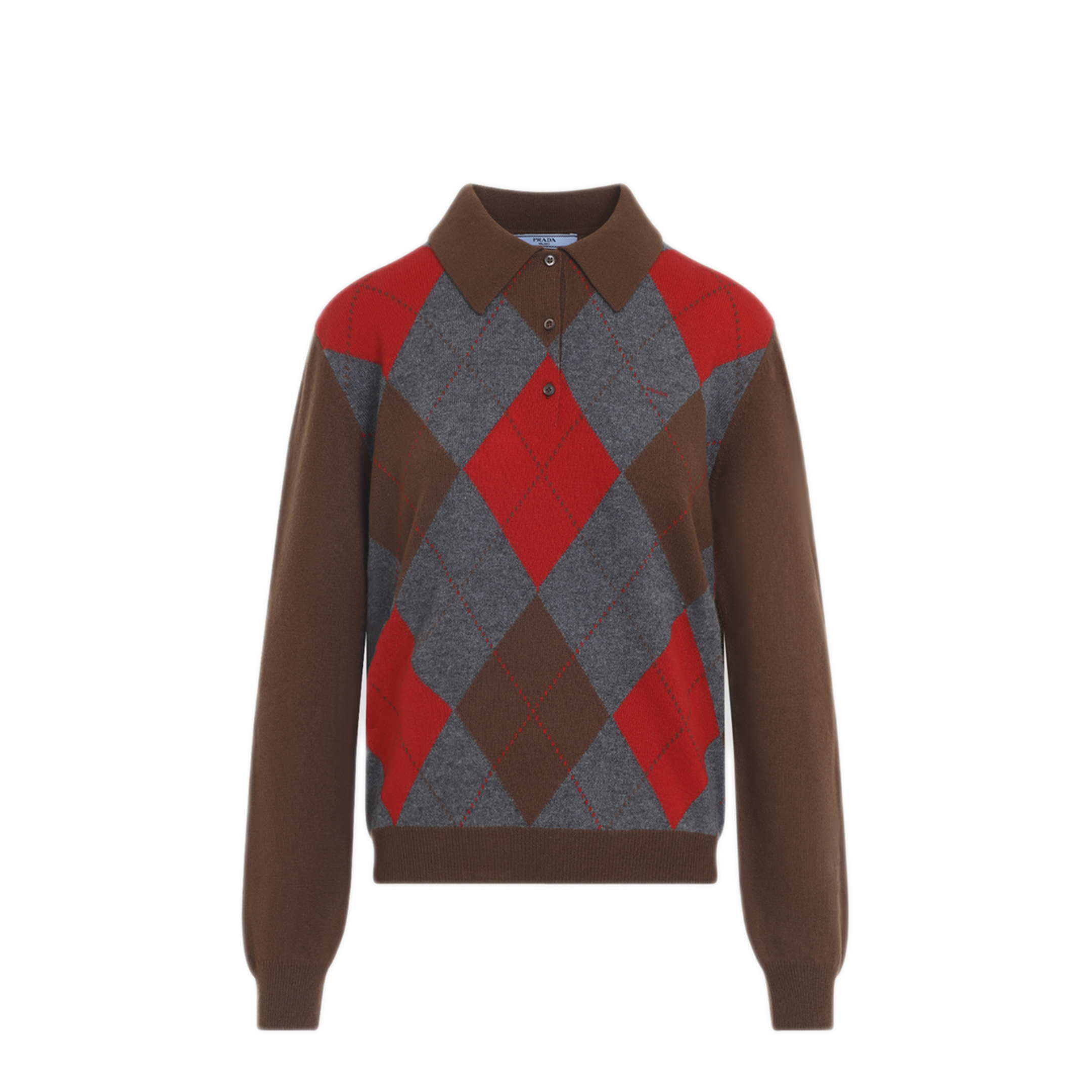 Argyle Knit Polo Sweater - Image 3